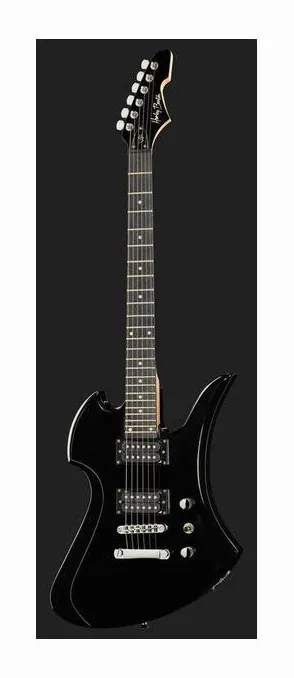 Harley Benton MB-20BK Rock Series, pala con clavijeros y logotipo
