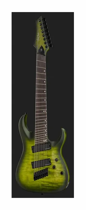 Harley Benton MultiScale-8 QBB, perfil lateral del cuerpo