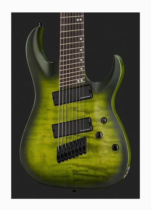 Harley Benton MultiScale-8 QBB, mástil y diapasón vistos de lado