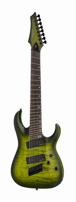 Harley Benton MultiScale-8 QBB fotografiado de frente