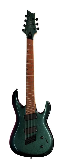 Harley Benton R-457FFB Roasted MultiScale encuadrado de frente sobre fondo neutro