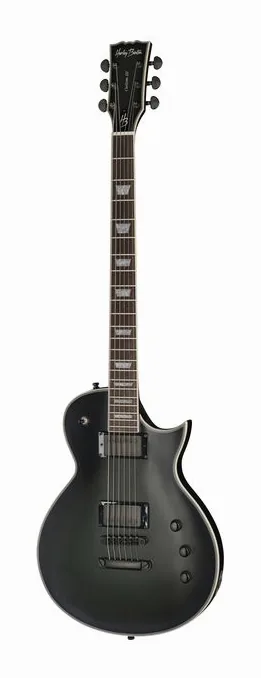 Harley Benton SC-Custom III P90 Black en primer plano frontal