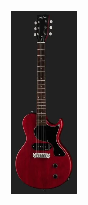 Harley Benton SC-Junior Faded Cherry, cejuela y primeras posiciones del diapasón