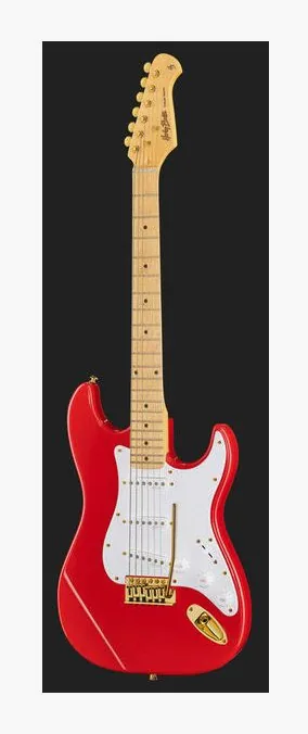 Harley Benton ST-59HM Fiesta Red, mástil y diapasón vistos de lado