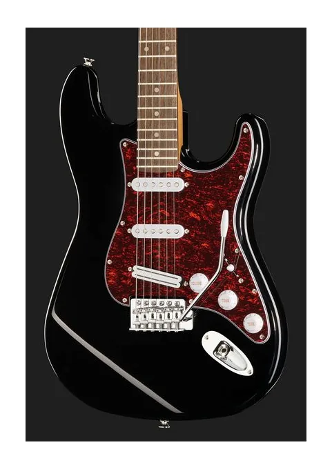 Harley Benton ST-62BK Hot Rod, mástil y diapasón vistos de lado