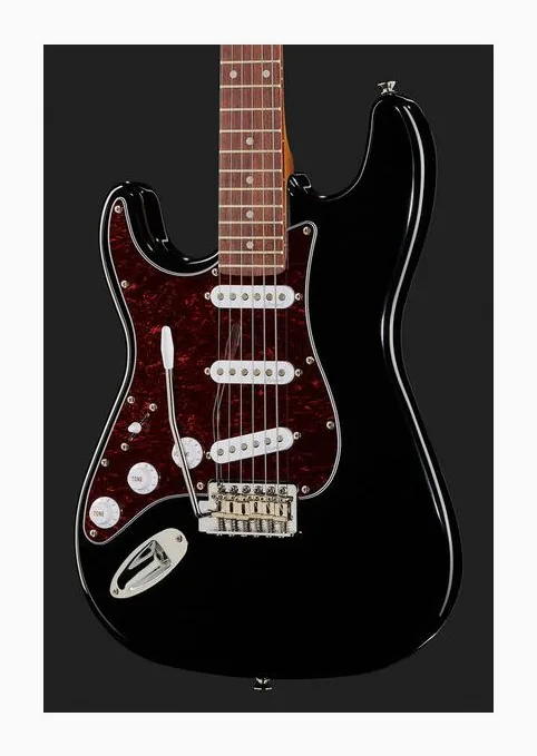 Harley Benton ST-62LH BK Vintage Series, selector de pastillas y jack de salida