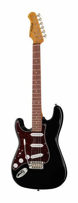 Harley Benton ST-62LH BK Vintage Series visto de frente