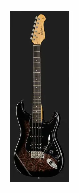 Harley Benton ST-70 Black Paisley, mástil y diapasón vistos de lado