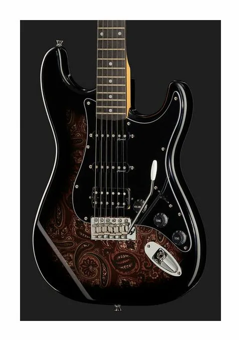 Harley Benton ST-70 Black Paisley, curvas del cuerpo vistas desde arriba