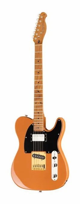 Harley Benton TE-53KR BL Tribute Series en primer plano frontal