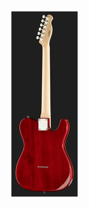 Harley Benton TE-90QM LH Trans Red, cejuela y primeras posiciones del diapasón