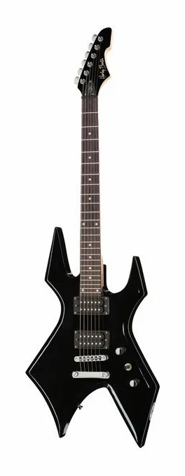 Harley Benton WL-20BK Rock Series encuadrado de frente sobre fondo neutro