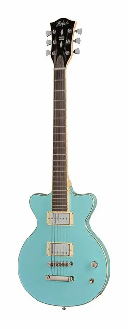 Höfner H4800-PR-G Leader Light Green encuadrado de frente sobre fondo neutro