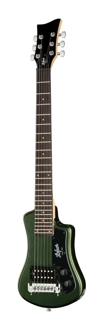 Höfner Shorty Cadillac Green encuadrado de frente sobre fondo neutro