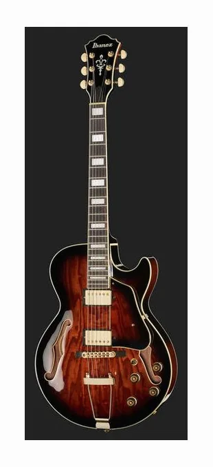 Ibanez AG95QA-DBS, curvas del cuerpo vistas desde arriba