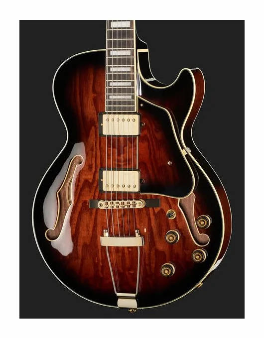Ibanez AG95QA-DBS, mástil y diapasón vistos de lado