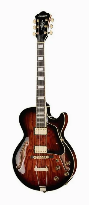 Ibanez AG95QA-DBS fotografiado de frente