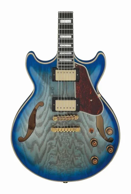 Ibanez AM93QA-JBB, pastillas y mandos de control