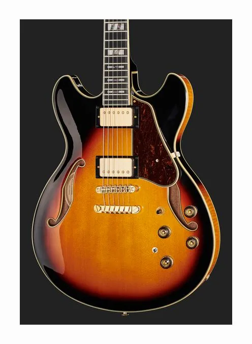 Ibanez AS113-BS, cuerpo y acabado en primer plano