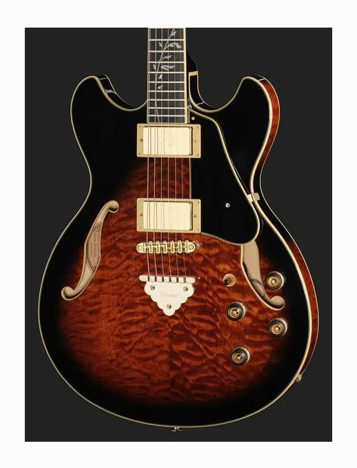 Ibanez AS93QMSP-DBS, pala con clavijeros y logotipo