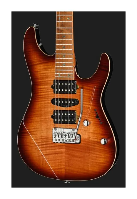 Ibanez AZ2407F-BSR, perfil lateral del cuerpo
