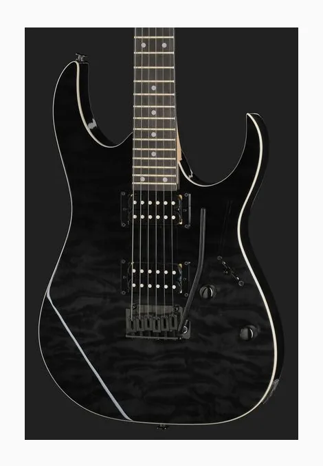 Ibanez GRG120QASP-BKG, cejuela y primeras posiciones del diapasón