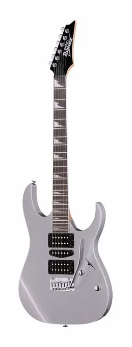 Ibanez GRG170DX-SV encuadrado de frente sobre fondo neutro