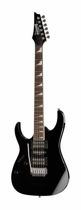 Ibanez GRG170DXL-BKN Lefthand encuadrado de frente sobre fondo neutro