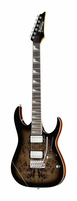 Ibanez GRG220PA1-BKB en primer plano frontal