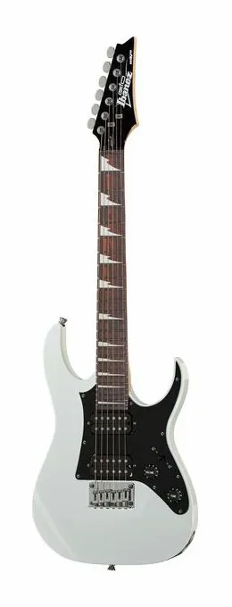 Ibanez GRGM21-WH E-Guitar Micro fotografiado de frente