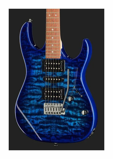 Ibanez GRX70QA-TBB GIO, cuerpo y acabado en primer plano