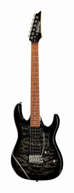 Ibanez GRX70QA-TKS GIO encuadrado de frente sobre fondo neutro