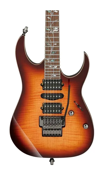 Ibanez j.custom RG8620AH-GFB, curvas del cuerpo vistas desde arriba
