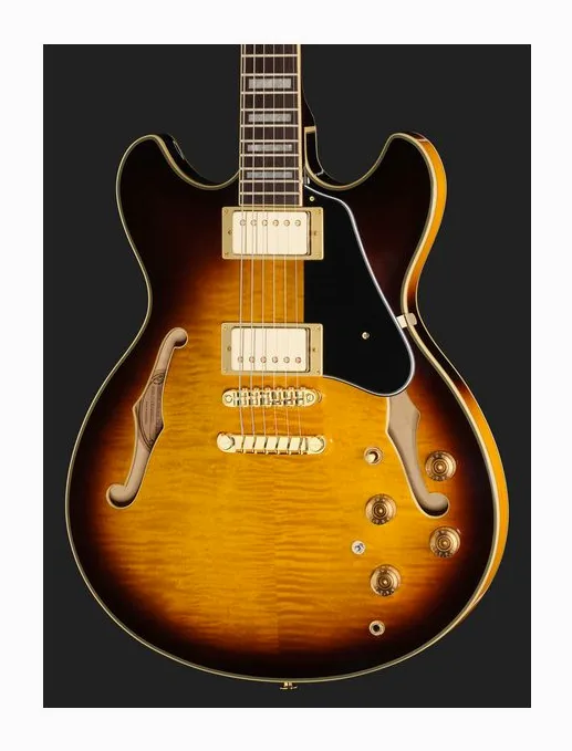 Ibanez JSM10EM-TTB John Scofield, curvas del cuerpo vistas desde arriba