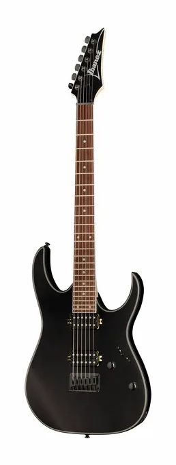 Ibanez RG421EX-BKF encuadrado de frente sobre fondo neutro