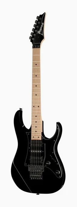 Ibanez RG550-BK encuadrado de frente sobre fondo neutro