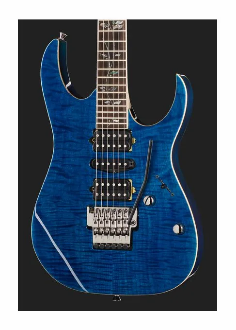 Ibanez RG8570-RBS, pala con clavijeros y logotipo
