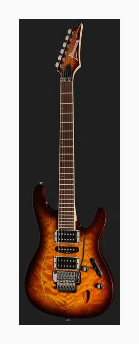 Ibanez S670QM-DEB, curvas del cuerpo vistas desde arriba