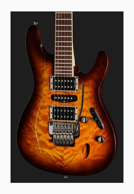 Ibanez S670QM-DEB, cejuela y primeras posiciones del diapasón