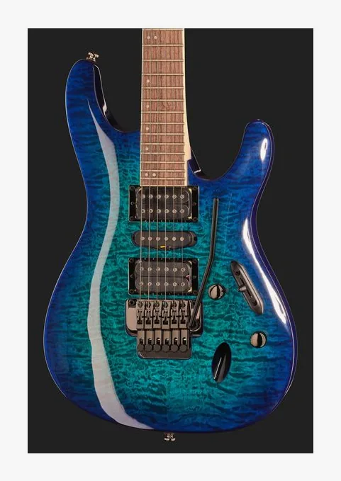 Ibanez S670QM-SPB, curvas del cuerpo vistas desde arriba