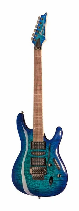 Ibanez S670QM-SPB fotografiado de frente