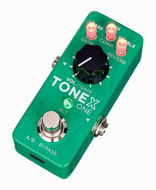IK Multimedia ToneX One Limited Green encuadrado de frente sobre fondo neutro