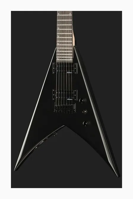 Jackson JS22-7 KV Satin Black, pala con clavijeros y logotipo