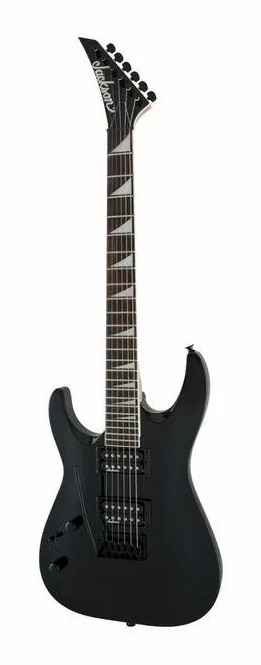 Jackson JS22-L Dinky BLK, cuerpo y acabado en primer plano