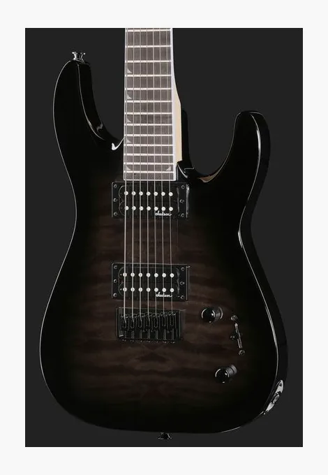 Jackson JS22Q-7 DKA Dinky JS TrBlBurst, cuerpo y acabado en primer plano