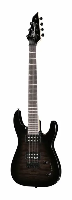 Jackson JS22Q-7 DKA Dinky JS TrBlBurst en primer plano frontal