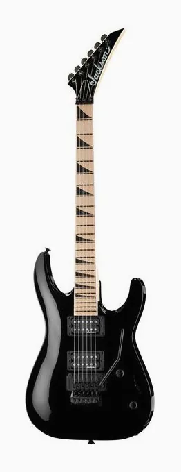 Jackson JS32 DKA-M Dinky BLK en primer plano frontal