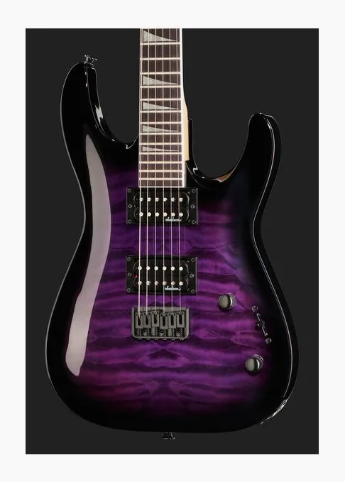 Jackson JS32Q DKA HT Trans.PurpleBurst, mástil y diapasón vistos de lado