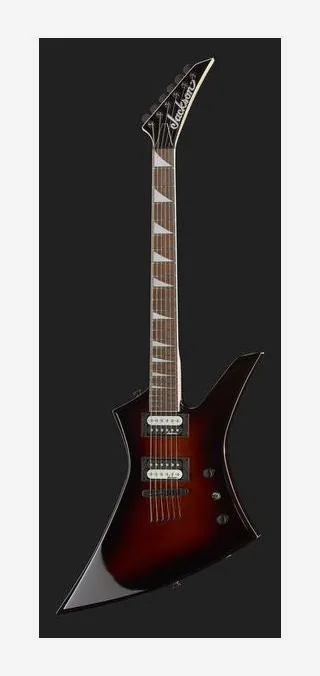 Jackson JS32T AH Kelly Viola Burst, cejuela y primeras posiciones del diapasón