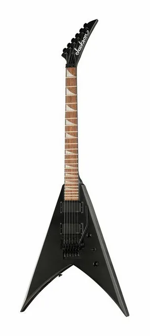 Jackson KVXMG King V Satin Black encuadrado de frente sobre fondo neutro